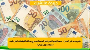 رقم جديد يثير الجدل.. سعر اليورو اليوم أمام الجنيه المصري يخالف التوقعات هل يتجه نحو مستوى تاريخي؟ 1